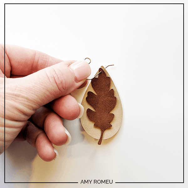 how to make faux suede earrings with a cricut - putting on earring hooks