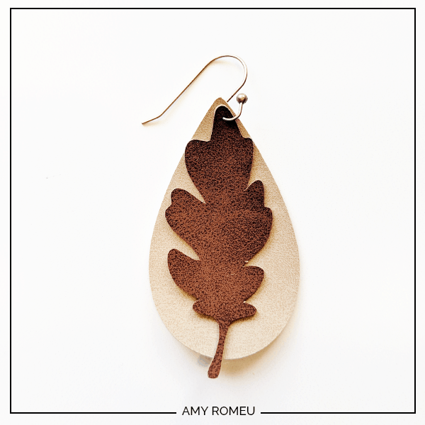 How to Make Faux Leather Fall Leaf Earrings - Amy Romeu