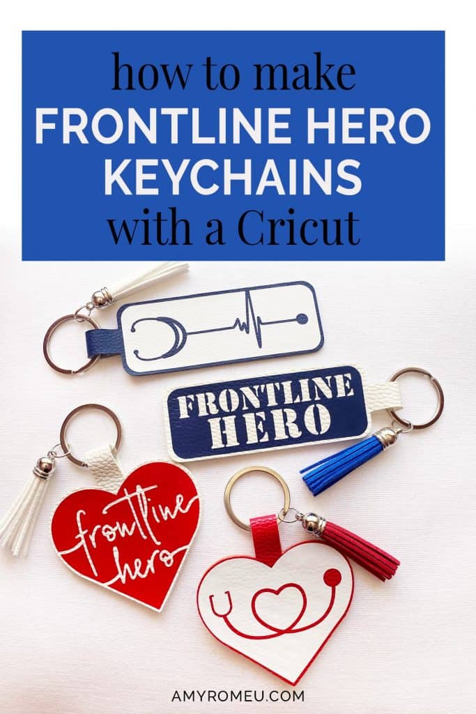 Cricut keychains made from faux leather for frontline heroes, doctors, nurses, medical professionals