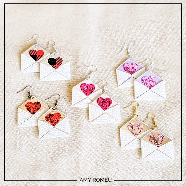 DIY Cricut Valentine's Day Love Letter Earrings - Amy Romeu