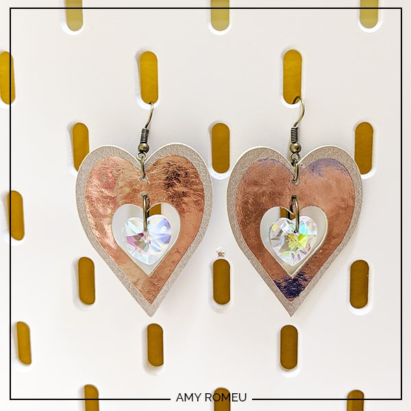 DIY Cricut Infusible Ink Heart Earrings - Amy Romeu