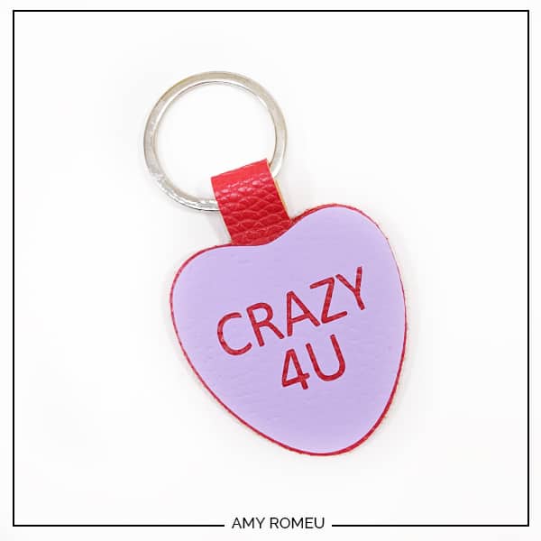 DIY Cricut Candy Conversation Heart Keychain for Valentine's Day - Amy ...