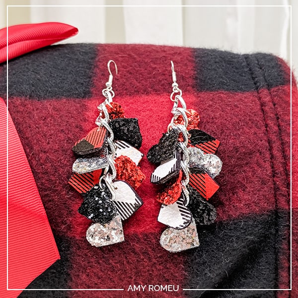 Cricut Buffalo Plaid Faux Leather DIY Earrings