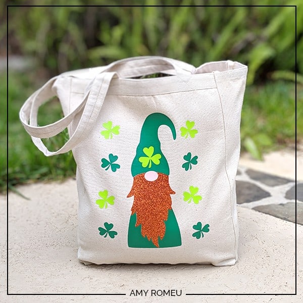 DIY Cricut St. Patrick's Day Leprechaun Tote Bag