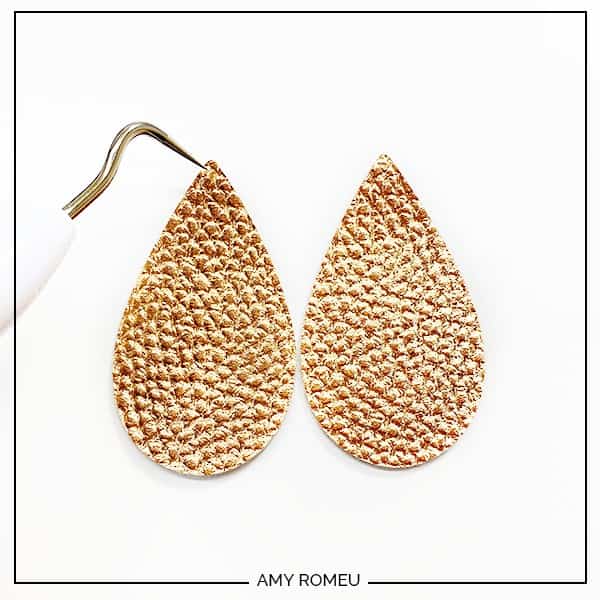 DIY Cricut Boho Faux Leather Teardrop Earrings - Amy Romeu