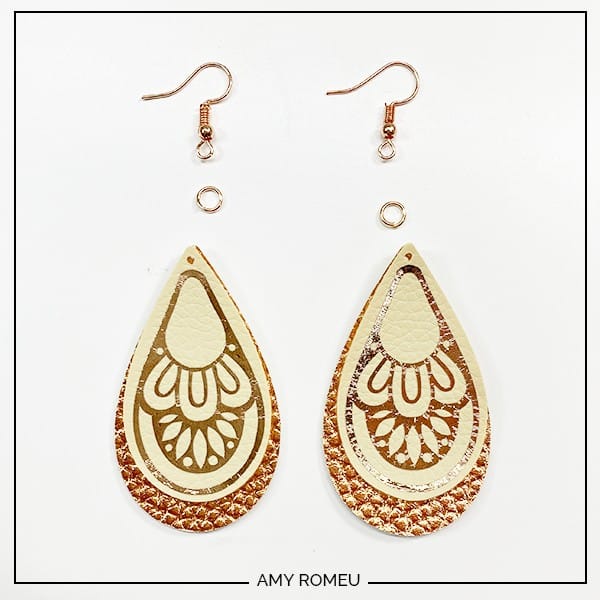 Foiled Faux Leather Teardrop Earrings with the Cricut Foil Transfer Kit -  Amy Romeu