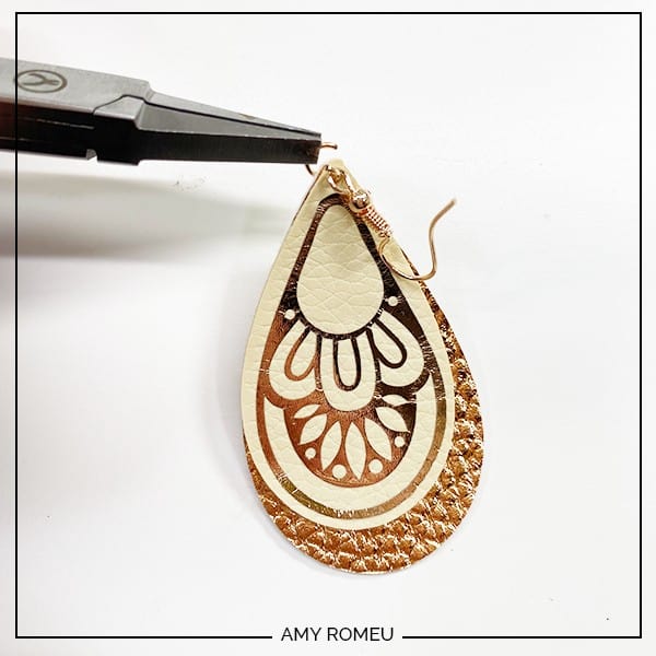 DIY Cricut Boho Faux Leather Teardrop Earrings - Amy Romeu