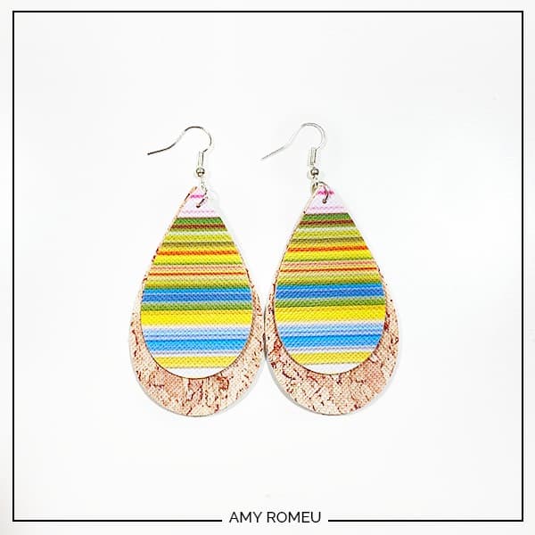 faux leather serape earrings made with a Cricut Maker