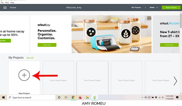 cricut design space screenshot of new project