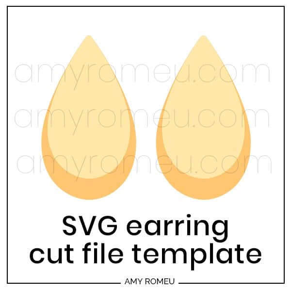 faux leather earring teardrop shape SVG cut file