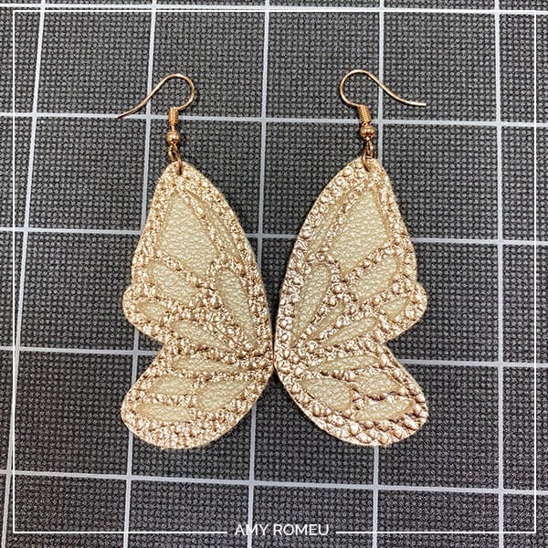 Cricut faux leather butterfly earrings