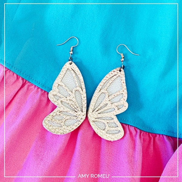 Diy Cricut Faux Leather Butterfly Earrings Amy Romeu