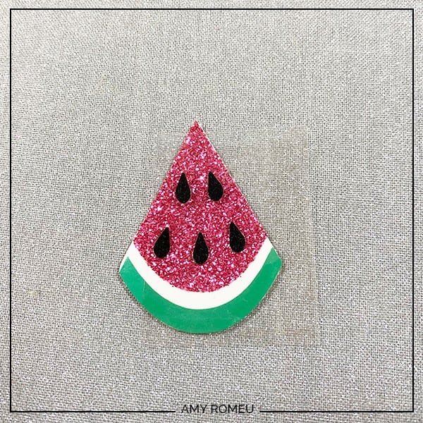 watermelon earrings black seeds cut from heat transfer vinyl