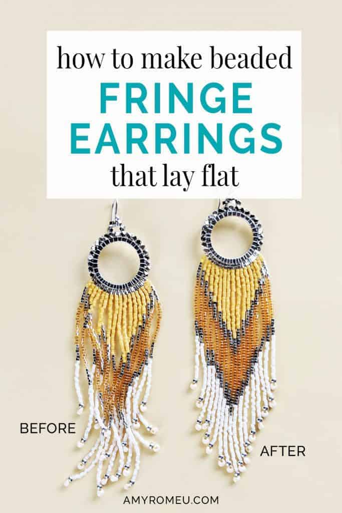 5 Tricks To Making Beaded Fringe Earrings That Lay Flat - Amy Romeu